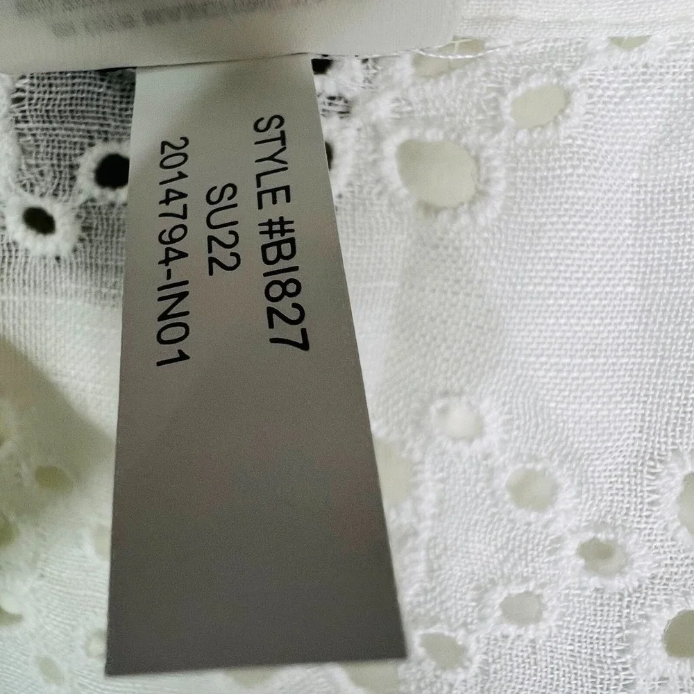 J.Crew Eyelet Wrap Womens XS/S White NEW Linen‎ Blend Fringe Coverup BI827